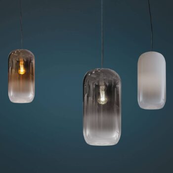 Artemide Gople závesná lampa sklo biela/striebro