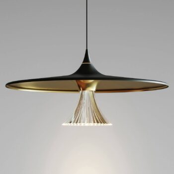 Artemide Ipno LED závesná lampa, čierno-zlatá