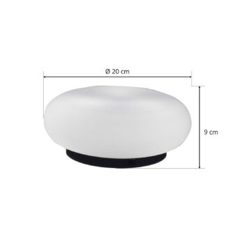 Artemide Itka stolná lampa, sklené tienidlo Ø20cm