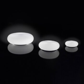 Artemide Itka stolná lampa, sklené tienidlo Ø35cm