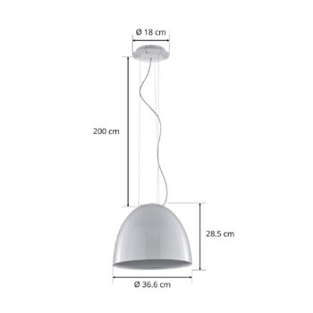 Artemide Nur Mini Gloss závesná lampa biela