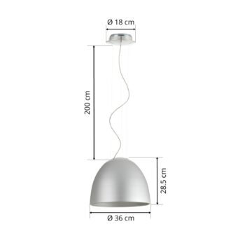 Artemide Nur Mini dizajnová závesná lampa hliník