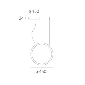 Artemide O LED vonkajšie závesné svetlo Ø 45 cm