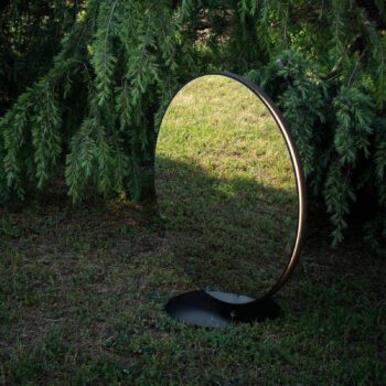 Artemide Se|eS stojacie LED zrkadlo čierna 73 cm