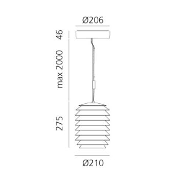 Artemide Slicing LED závesné svetlo, IP65, Ø 21 cm