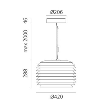 Artemide Slicing LED závesné svietidlo, IP65, Ø 42 cm