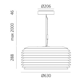 Artemide Slicing LED závesné svietidlo, IP65, Ø 63 cm