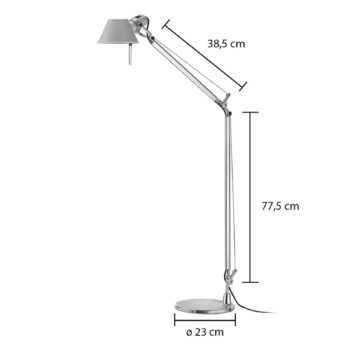 Artemide Tolomeo Lettura stojaca lampa, hliník