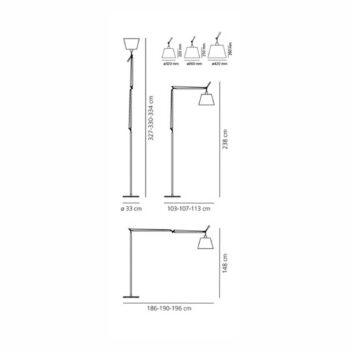 Artemide Tolomeo Mega LED Floor hliník pergamen 36