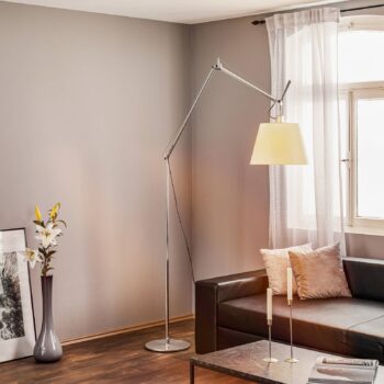 Artemide Tolomeo Mega - Stojacia lampa s pergamenovým tienidlom