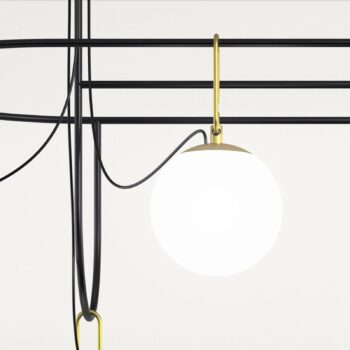 Artemide nh S5 sklenená závesná lampa, šesť svetiel