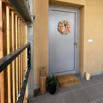 Artsy Mats, Rohožka Kokos Vitajte srdečne – na von aj na doma, 40x60, oranžová, chodba / predsieň