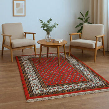 Asra, Ručne všívaný kusový koberec Asra wool ivory, 170x240, červená, obývacia izba