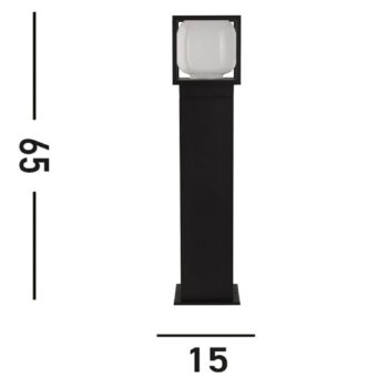 Aténske chodníkové LED svetlo, IP54, čierne, výška 65 cm, kov