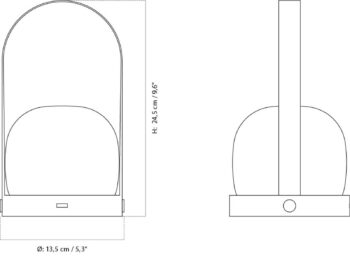 Audo Carrie LED lampa, nabíjateľná, mosadzná