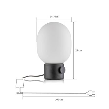 Audo JWDA stolová lampa z čiernej nehrdzavejúcej ocele