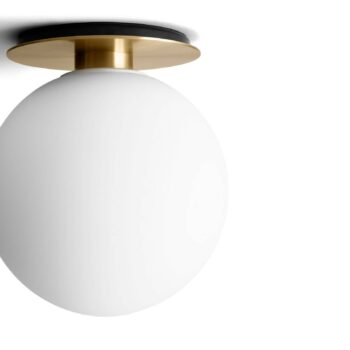 Audo LED stropné svietidlo TR Bulb, mosadzná farba/opálový mat