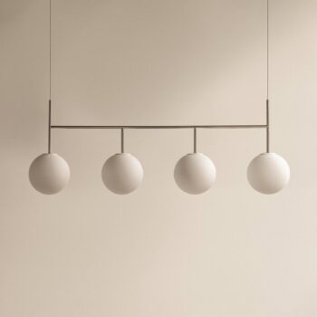 Audo, TR Bulb Frame, závesné svietidlo, 4-pl. svetlá, oceľovo sivá/biela