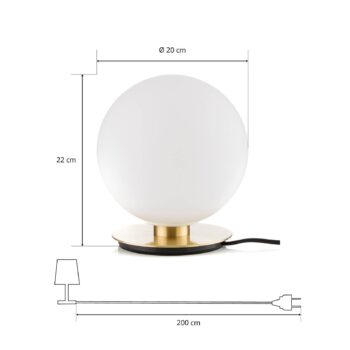 Audo TR Bulb lampa 22 cm mosadz/opálová matná