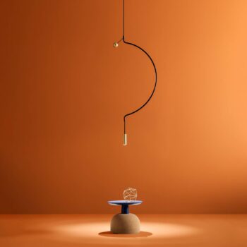 Axolight Liaison P1 lampa čierna/zlatá 32 cm