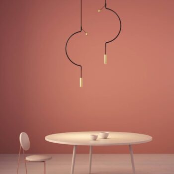 Axolight Liaison P1 lampa čierna/zlatá 32 cm