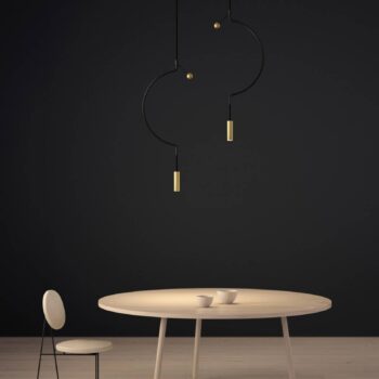 Axolight Liaison P1 lampa čierna/zlatá 32 cm