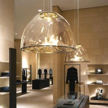 Axolight Mountain View závesné LED, jantár–zlato