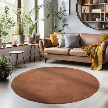 Ayyildiz Kusový koberec Sky 5400 Brown kruh - 200x200 cm
