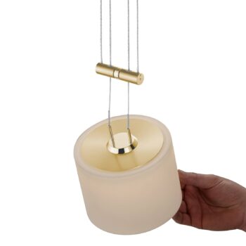 BANKAMP Grazia závesná lampa 3-pl. okrúhla mosadz
