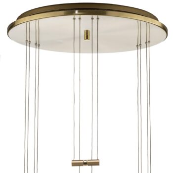 BANKAMP Grazia závesná lampa 3-pl. okrúhla mosadz
