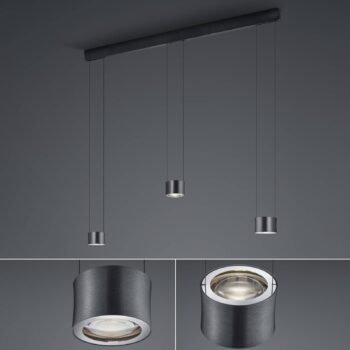 BANKAMP Impulse LED svietidlo 3-pl., antracitová