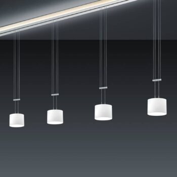 BANKAMP Strada Gracia závesná lampa, 4-pl., 185 cm
