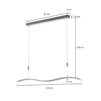 BANKAMP Wave II závesná lampa LED nastaviteľná