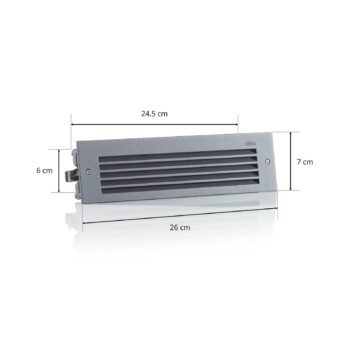 BEGA LED nástenné svietidlo šedé šírka 26 cm CCT spínač