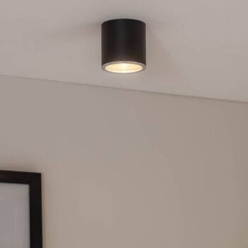 BEGA LED reflektor na povrch Studio Line, čierny/alu, Ø 9 cm, hliník