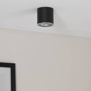 BEGA LED reflektor na povrch Studio Line, čierny/alu, Ø 9 cm, hliník