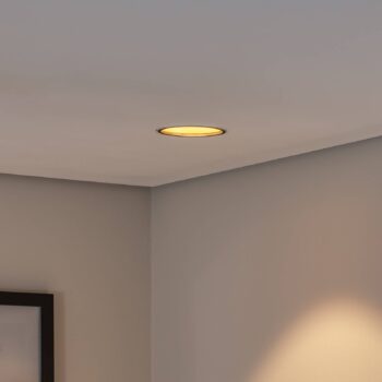 BEGA LED zapustený stropný bod Studio Line, čierna/mosadz, hliník