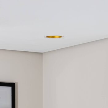 BEGA LED zapustený stropný reflektor Studio Line, biela/mosadz, hliníkový
