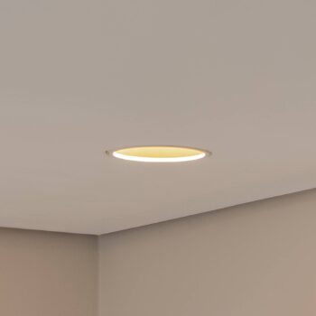 BEGA LED zapustený stropný reflektor Studio Line, biela/mosadz, hliníkový