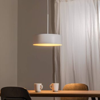 BEGA LED závesné svietidlo Studio Line, Ø 36 cm, bielo-zlaté, DALI