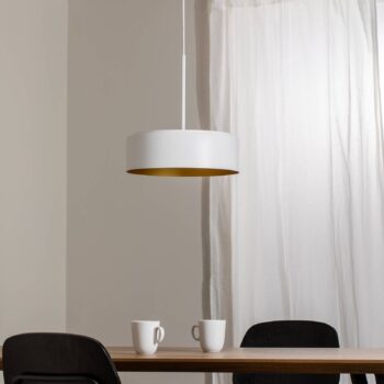 BEGA LED závesné svietidlo Studio Line, Ø 36 cm, bielo-zlaté, DALI