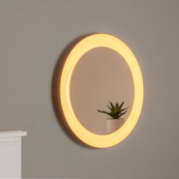 BEGA LED zrkadlo Studio Line čierno-mosadzné, Ø 50 cm