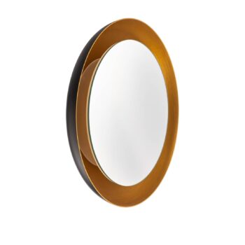 BEGA LED zrkadlo Studio Line čierno-mosadzné, Ø 50 cm