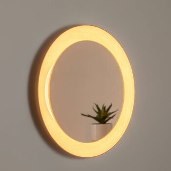 BEGA LED zrkadlo Studio Line čierno-mosadzné, Ø 50 cm