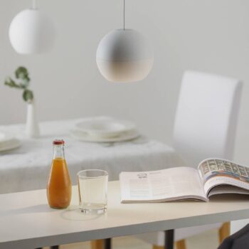 BEGA Studio Line závesné svietidlo on/off, biele/alu Ø14 cm