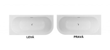 BESCO - Asymetrická vaňa AVITA SLIM+ - Nožičky k vani - Bez nožičiek, Rozmer vane - 150 × 70 cm, Spôsob prevedenia - Ľavé VANAVIT15SLIMLP