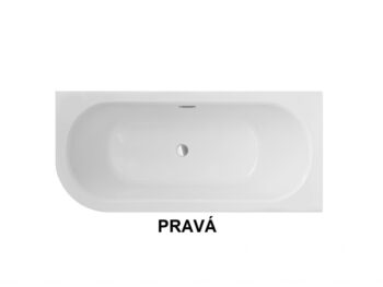 BESCO - Asymetrická vaňa AVITA SLIM+ - Nožičky k vani - Bez nožičiek, Rozmer vane - 150 × 70 cm, Spôsob prevedenia - Pravé VANAVIT15SLIMPP