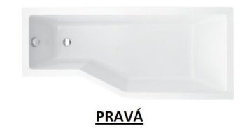 BESCO - Asymetrická vaňa ESTE - Rozmer vane - 170 × 75 cm, Spôsob prevedenia - Pravé VANEST17P + OLVPINOZ
