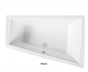 BESCO - Asymetrická vaňa INTIMA DUO SLIM - Nožičky k vani - Bez nožičiek, Rozmer vane - 180 × 125 cm, Spôsob prevedenia - Pravé VANINTID18SLIMP