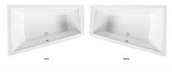 BESCO - Asymetrická vaňa INTIMA DUO SLIM - Nožičky k vani - Bez nožičiek, Rozmer vane - 180 × 125 cm, Spôsob prevedenia - Pravé VANINTID18SLIMP